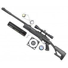 Пневматическая винтовка Hatsan Airtact 4.5 мм комплект Hunter №3 подарочный (прицел, кольца, набор для чистки, мишени, пули)