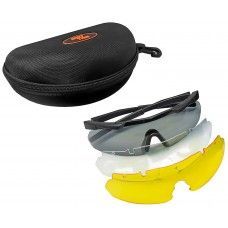 Очки защитные ShotTime Lynx (черные, сменные линзы, чехол)