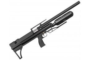 Пневматическая винтовка Alfa Dobermann Буллпап 5.5 мм (550 мм, редуктор, стандарт, модератор 29 мм, колба, передний взвод)