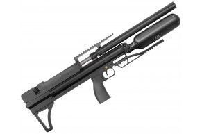 Пневматическая винтовка Alfa Dobermann Буллпап 6.35 мм (450 мм, редуктор, полигонал, под полнотел, модератор 29 мм, колба, передний взвод)