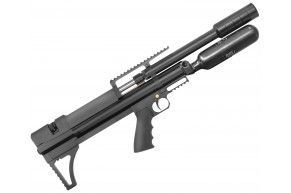 Пневматическая винтовка Alfa Dobermann Буллпап 6.35 мм (450 мм, редуктор, полигонал, под полнотел, модератор 44 мм, колба, передний взвод)