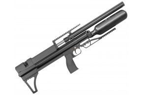 Пневматическая винтовка Alfa Dobermann Буллпап 6.35 мм (450 мм, прямоток, полигонал, модератор 29 мм, колба, передний взвод)