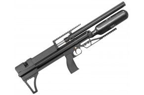 Пневматическая винтовка Alfa Dobermann Буллпап 6.35 мм (450 мм, редуктор, полигонал, модератор 29 мм, колба, передний взвод)