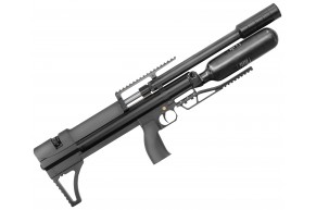 Пневматическая винтовка Alfa Dobermann Буллпап 6.35 мм (450 мм, прямоток, полигонал, модератор 44 мм, колба, передний взвод)