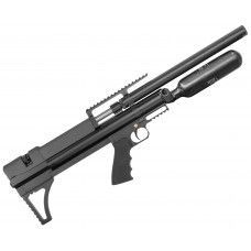 Пневматическая винтовка Alfa Dobermann Буллпап 6.35 мм (450 мм, прямоток, стандарт, под полнотел, модератор 29 мм, колба, передний взвод)