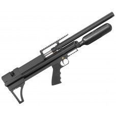 Пневматическая винтовка Alfa Dobermann Буллпап 6.35 мм (450 мм, редуктор, стандарт, под полнотел, модератор 29 мм, колба, передний взвод)