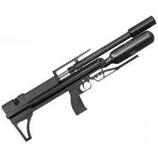 Пневматическая винтовка Alfa Dobermann Буллпап 6.35 мм (450 мм, прямоток, стандарт, под полнотел, модератор 44 мм, колба, передний взвод)