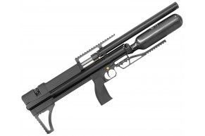 Пневматическая винтовка Alfa Dobermann Буллпап 6.35 мм (450 мм, прямоток, стандарт, модератор 29 мм, колба, передний взвод)