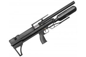 Пневматическая винтовка Alfa Dobermann Буллпап 6.35 мм (450 мм, редуктор, стандарт, модератор 29 мм, колба, передний взвод)