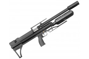 Пневматическая винтовка Alfa Dobermann Буллпап 6.35 мм (550 мм, прямоток, полигонал, под полнотел, модератор 44 мм, колба, передний взвод)