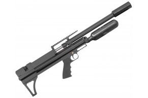 Пневматическая винтовка Alfa Dobermann Буллпап 6.35 мм (550 мм, редуктор, полигонал, модератор 44 мм, колба, передний взвод)