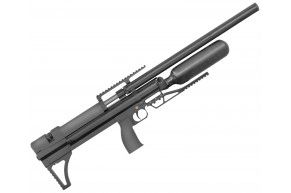 Пневматическая винтовка Alfa Dobermann Буллпап 6.35 мм (600 мм, редуктор, полигонал, под полнотел, модератор 29 мм, колба, передний взвод)