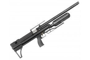 Пневматическая винтовка Alfa Dobermann Буллпап 6.35 мм (600 мм, прямоток, стандарт, модератор 29 мм, колба, передний взвод)