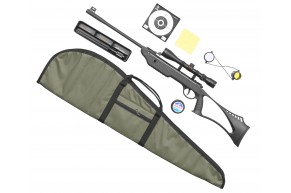 Пневматическая винтовка Black Strike B031 4.5 мм комплект Hunter №1 подарочный (прицел, кольца, чехол, набор для чистки, мишени, пули)