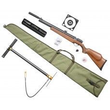 Пневматическая винтовка Black Strike B022 4.5 мм комплект Hunter №1 подарочный (насос, чехол, модератор, набор для чистки, мишени, пули)