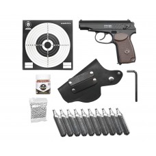 Пистолет Stalker SPM комплект Hunter подарочный №2 (4.5 мм, ПМ, Макаров, 10 баллончиков, 500 шариков, 50 мишеней, кобура поясная)