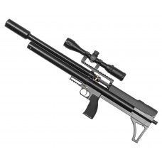 Пневматическая винтовка Alfa Dobermann БуллПап 6.35 мм (600 мм, прямоток, под полнотел, модератор 44 мм, передний взвод)