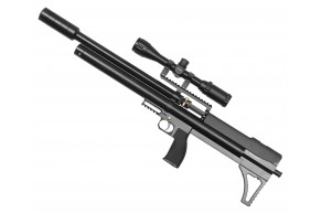 Пневматическая винтовка Alfa Dobermann Буллпап 6.35 мм (600 мм, прямоток, под полнотел, модератор 44 мм, передний взвод)