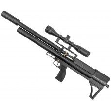 Пневматическая винтовка Alfa Dobermann БуллПап 6.35 мм (600 мм, прямоток, под полнотел, модератор 44 мм, передний взвод)