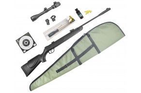 Пневматическая винтовка Kral Vega V-01 5.5 мм комплект Hunter №4 подарочный (прицел, кольца, набор для чистки, мишени, пули, чехол)