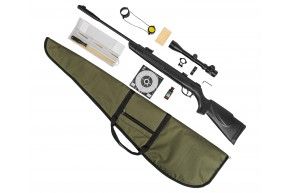 Пневматическая винтовка Kral Vega V-01 5.5 мм комплект Hunter №4 подарочный (прицел, кольца, набор для чистки, мишени, пули, чехол)