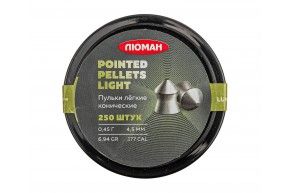 Пули пневматические Люман Pointed Pellets Light 4.5 мм (250 шт, 0.45 г, конические)