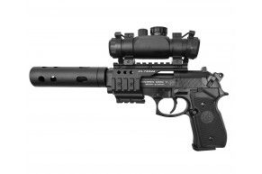 Пневматический пистолет Umarex Beretta M92 FS XX-Treme 4.5 мм (пулевой, металл, модератор, коллиматор)