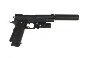 Страйкбольный пистолет Galaxy G.6А (6 мм, Colt 1911, глушитель)
