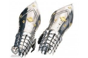 Перчатки рыцарские Marto M/943 с золотыми накладками (сталь)
