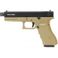  Страйкбольный пистолет KJW KP 18 Tan GBB (CO2, Glock 18, удлиненный ствол)