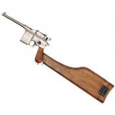 Страйкбольный пистолет WE Mauser 712 Silver (6 мм, GBB, C96, приклад)