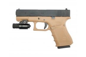 Страйкбольный пистолет WE Glock 19 Gen 4 (6 мм, WE-G003B-TAN)