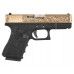 Страйкбольный пистолет WE Glock 19 Gen 3 (WE-G003BOX-IV, bronze, гравировка)