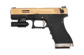 Страйкбольный пистолет WE Glock-18 G-Force (WE-G002WET-TG, gold, Green Gas)