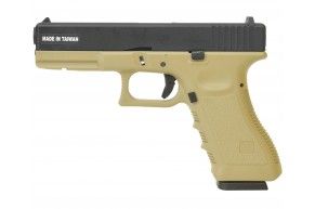 Страйкбольный пистолет KJW Glock G17 (6 мм, CO2, GBB, Tan)
