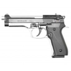 Охолощенный пистолет Beretta 92 CO Курс-С (Черный затвор, хром)