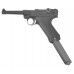 Страйкбольный пистолет WE Luger P-08 4 дюйма (6 мм, GBB, Green Gas, черный)