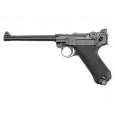 Страйкбольный пистолет WE Luger P-08 6 дюймов (6 мм, Gas, Blowback, Black)