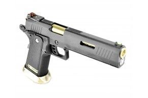 Страйкбольный пистолет WE Colt M1911 Hi-Capa 6 Black & Gold (GAS, GBB, WE-H018WETA2-BKGD)