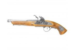 Макет кремниевого пистолета Denix D7/1127G (серебристый, Франция, 18 век)