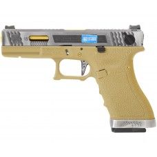 Страйкбольный пистолет WE Glock 18 G-Force (6 мм, GBB, Tan, Хром, WET-4)