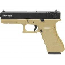 Страйкбольный пистолет KJW Glock G18 (6 мм, GBB, CO2, Tan)
