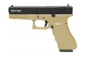 Страйкбольный пистолет KJW Glock G18 (6 мм, GBB, CO2, Tan)