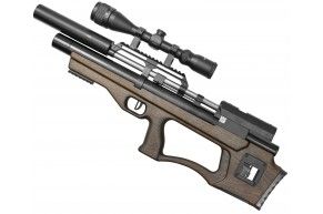 Пневматическая винтовка Krugergun Снайпер 6.35 мм Буллпап (420 мм, редуктор, ресивер 430, взвод передний, деревянная)