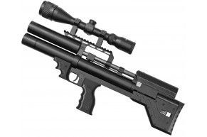 Пневматическая винтовка Krugergun Снайпер 5.5 мм Буллпап (300 мм, редуктор, передний взвод, пластик, высокий мостик)