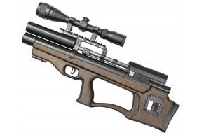 Пневматическая винтовка Krugergun Снайпер 6.35 мм Буллпап (300 мм, редуктор, высокий мостик, передний взвод, дерево)