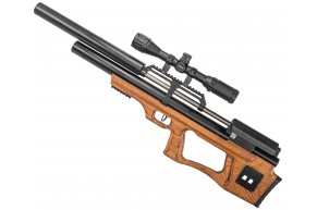 Пневматическая винтовка Krugergun Снайпер 5.5 мм Буллпап (580 мм, прямоток, дерево, резервуар 510)