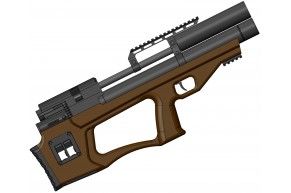 Пневматическая винтовка Krugergun Снайпер 5.5 мм Буллпап (300 мм, прямоток, дерево, высокий мостик)