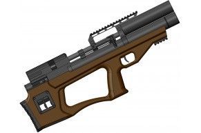 Пневматическая винтовка Krugergun Снайпер Буллпап 6.35 мм (300 мм, прямоток, высокий мостик, передний взвод, дерево)