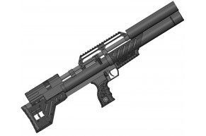 Пневматическая винтовка Krugergun Снайпер 4.5 мм Буллпап (420 мм, резервуар 510, взвод передний, редуктор, пластик)